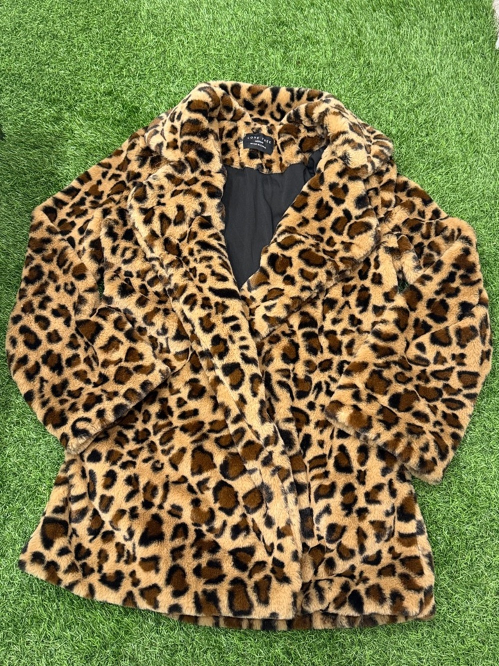 Leopard Teddy Jacket - Brown Black Camel